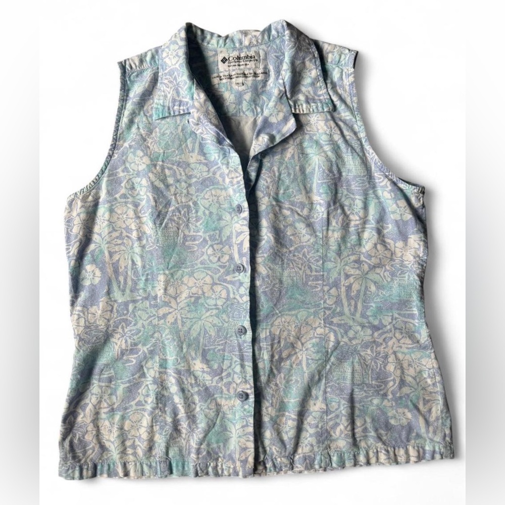Columbia‎ Pastel Tropical Patterned Sleeveless Shirt